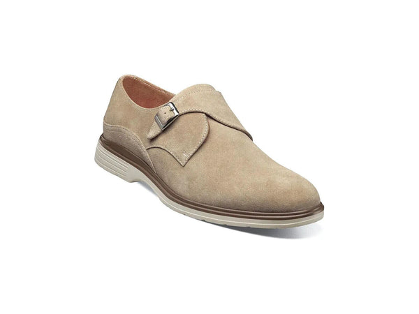 Men's Stacy Adams Taylen Plain Toe Monk Strap Casual Shoes Sandstone 25589-283