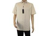 Men Short Sleeves Sports Shirt by BASSIRI Light Weight Soft Microfiber 48281 Tan