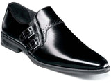 Men's Stacy Adams Kilgore Plain Toe Double Monk Strap Shoes Black 20206-001