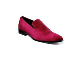 Stacy Adams Savion Plain Toe Velour Slip On Party Shoes Cranberry 25613-608
