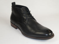 Men's Steve Madden Boot High Top Shoes Lace up Soft Leather Shaunn Black
