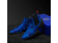 Men's TAYNO Chelsea Chukka Micro Suede Soft Comfortable Boot Victorian Blue Camo
