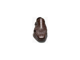 Men's Stacy Adams Calvino Leather Sole City Sandal Animal Print Cognac 25577-221