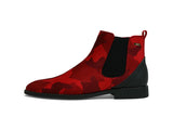 Men TAYNO Chelsea Chukka Micro Suede Soft Comfortable Boot Victorian Red Camo