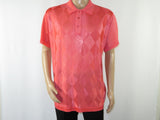 Mens Polo Shirt Slinky Sheer Short Sleeves Soft Touch by Stacy Adams 3703 Coral