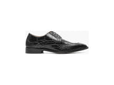 Stacy Adams Trubiano Moc Toe Oxford  Crocodile Leather Shoes Black 25631-001