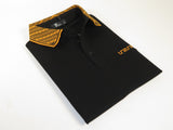 Men Sports Shirt PAZO by DE-NIKO Short Sleeves Cotton Polo Shirt DBK2303 Black
