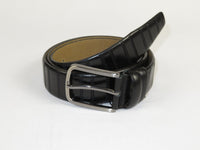 Men Black Genuine Leather Belt PIERO ROSSI Turkey Soft Full Grain #Black line
