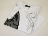 Men LAVERITA European Fashion Crew Shirt Rhine Stones Medusa 94491 White