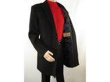 Men 100% Soft Wool 3/4 Length Winter Top Coat Cashmere Feel  #Til-70 Black