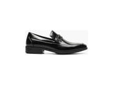 Men's Stacy Adams Aberdeen Moc Toe Saddle Slip On Dressy Shoes Black 20203-001