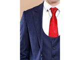 Men 3pc European Vested Suit WESSI by J.VALINTIN Extra Slim Fit JV12 Navy blue