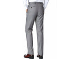Men Renoir Flat Front Pants 100% Soft Wool Super 140s Classic Fit 508 Light Gray