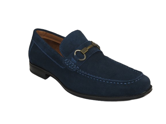 Men's Shoes Steve Madden Soft Suede Leather upper Slip on GADDIS Navy Blue
