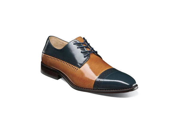 Stacy Adams Cabot Cap Toe Oxford Dress Leather Shoes Navy Multi 25607-492