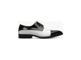 Stacy Adams Cabot Cap Toe Oxford Dress Leather Shoes Black White 25607-111
