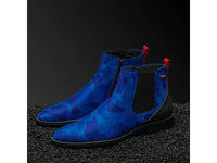 Men's TAYNO Chelsea Chukka Micro Suede Soft Comfortable Boot Victorian Blue Camo