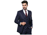 Men 3pc European Vested Suit WESSI J.VALINTIN Extra Slim Fit JV23 Navy Striped
