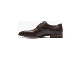 Shoes Stacy Adams Penley Cap Toe Oxford Croco Print Leather Brown 25626-200