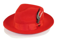 Mens Bruno Capelo Hat Australian Wool Fedora Teardrop Crown Fabio Red FB225 new