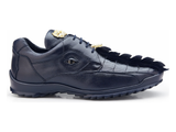 Men Belvedere Mens Vasco Shoes Hornback Crocodile Sneaker Shoes Dark Blue 336122