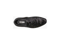 Mens Stacy Adams Stellar Plain Toe Glitter Slip On Shoes Black 25534-001