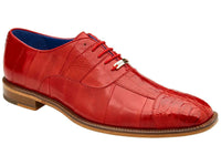 Men Belvedere Shoes Mare Genuine Ostrich Eel Leather Lace up Ant. Red  2P7