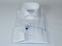 Men 100% Italian Cotton Shirt No Iron SORRENTO Slim Fit Spread Collar 2740 White