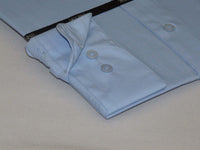 Mens Milani dress shirt soft cotton Blend easy wash business long sleeves Blue