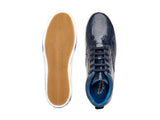 Belvedere Sneaker Omar Navy Blue Genuine Ostrich leg and Italian Calf Y27