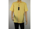 Men Short Sleeve Sport Shirt BASSIRI Light Weight Soft Microfiber 48201 Yellow