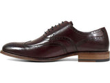 Mens Dunbar Stacy Adams Shoes Antiqued Leather Burgundy Oxford wingtip 25064-601