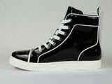 Mens High Top Shoes By FIESSO AURELIO GARCIA, Shiny Patent Leather 2416 Black