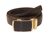 Mens VALENTINI Leather Belt Automatic Adjustable Removable Buckle RT036 Brown