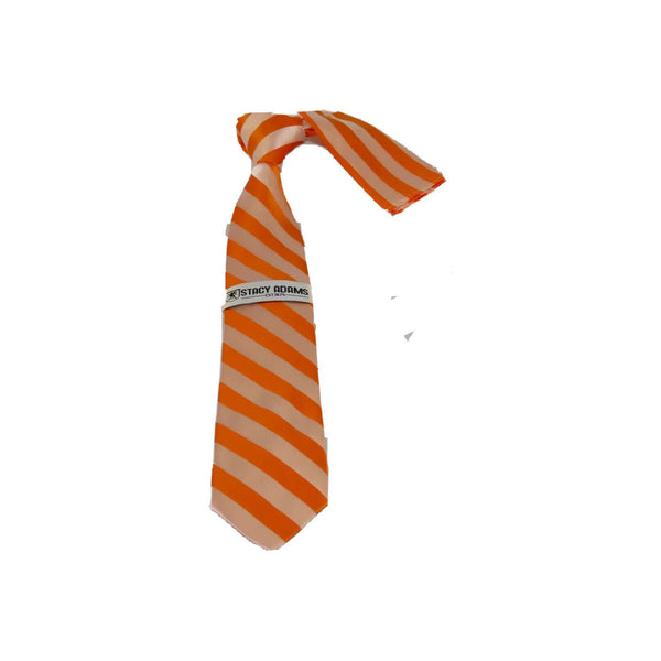 Mens Satin Tie Hankie set Stacy Adams Shadow Stripe Fashion Formal St103 Orange