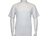 Men dress up Tshirt  Log in uomo Crew Neck Corded Short Sleeves 218 White