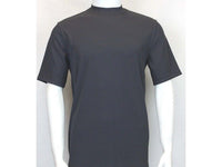 Mens Dressy T-Shirt  Log-In Uomo  Crew Neck Corded Short Sleeves 218 Charcoal