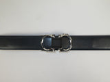 Mens VALENTINI Leather Belt Automatic Adjustable Removable Buckle V506S Navy